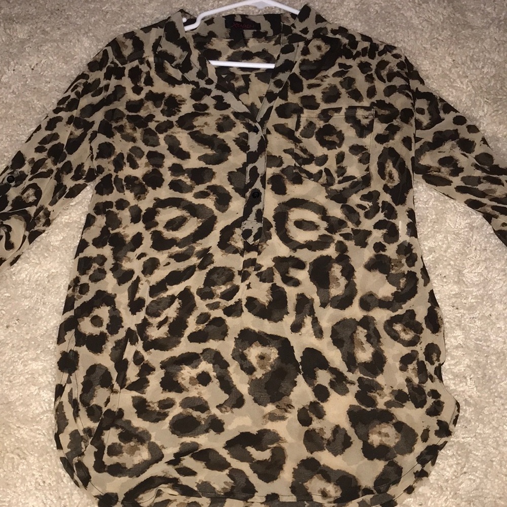 Leopard sheer shirt